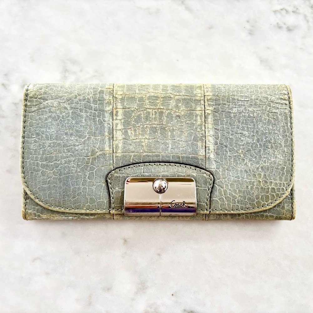 Coach Croc-embossed Leather Wallet